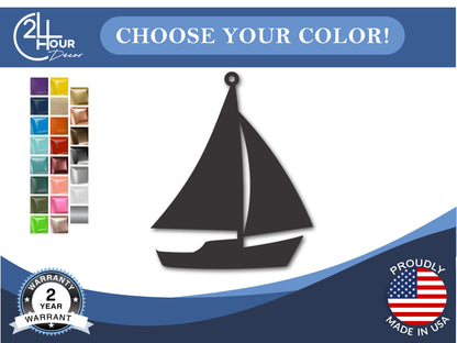 Custom Metal Sailboat Ornament | 4" to 5" | State Ornaments | 20+ Color Options