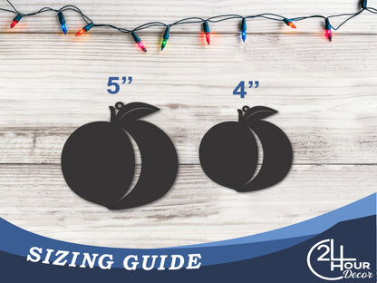 Custom Metal Georgia Peach State Ornament | 4" to 5" | State Ornaments | 20+ Color Options