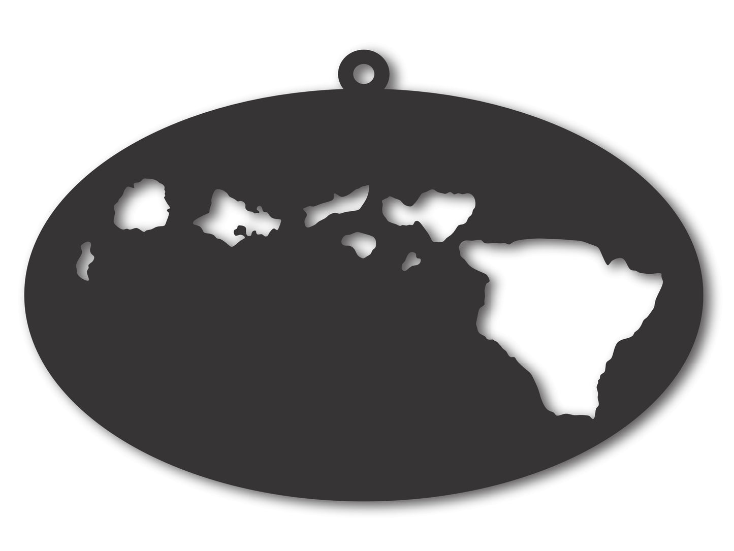 Custom Metal Hawaii Islands State Ornament | 4" to 5" | State Ornaments | 20+ Color Options