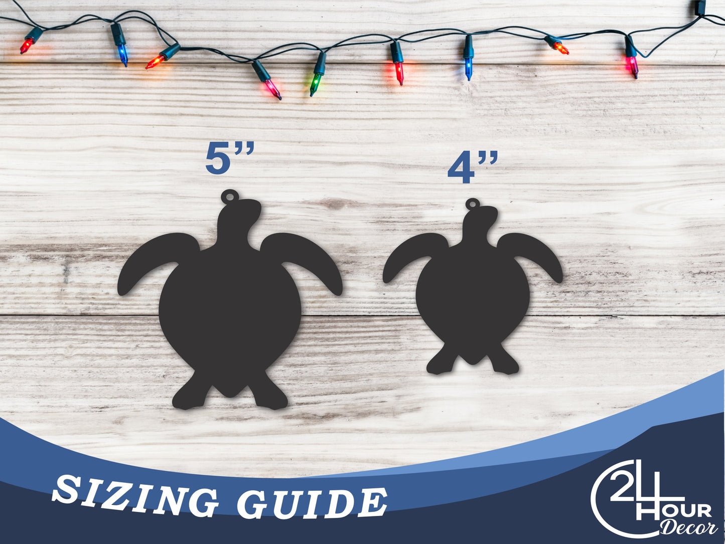 Custom Metal Sea Turtle Ornament | 4" to 5" | State Ornaments | 20+ Color Options