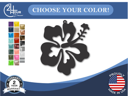 Custom Metal Hibiscus Flower Ornament | 4" to 5" | State Ornaments | 20+ Color Options