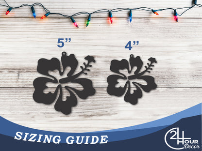 Custom Metal Hibiscus Flower Ornament | 4" to 5" | State Ornaments | 20+ Color Options