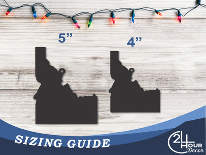 Custom Metal Idaho State Ornament | 4" to 5" | State Ornaments | 20+ Color Options