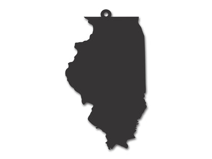 Custom Metal Illinois State Ornament | 4" to 5" | State Ornaments | 20+ Color Options