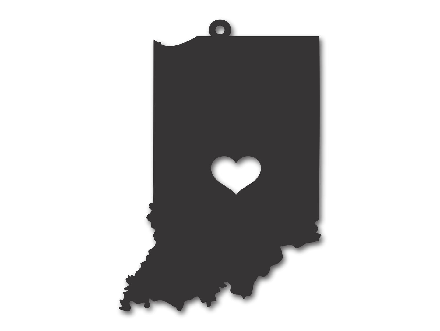 Custom Metal Indianapolis Indiana State Ornament | 4" to 5" | State Ornaments | 20+ Color Options