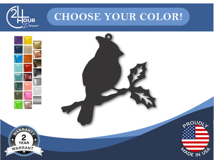 Custom Metal Cardinal Ornament | 4" to 5" | State Ornaments | 20+ Color Options