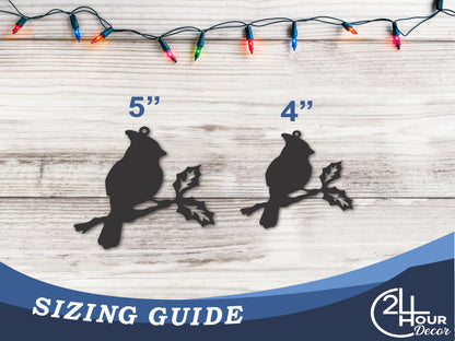 Custom Metal Cardinal Ornament | 4" to 5" | State Ornaments | 20+ Color Options