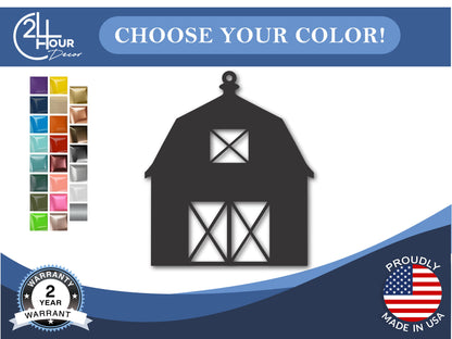 Custom Metal Barn Ornament | 4" to 5" | State Ornaments | 20+ Color Options