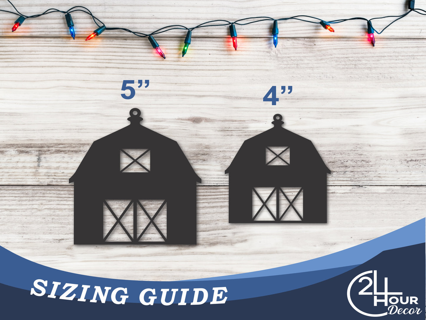 Custom Metal Barn Ornament | 4" to 5" | State Ornaments | 20+ Color Options