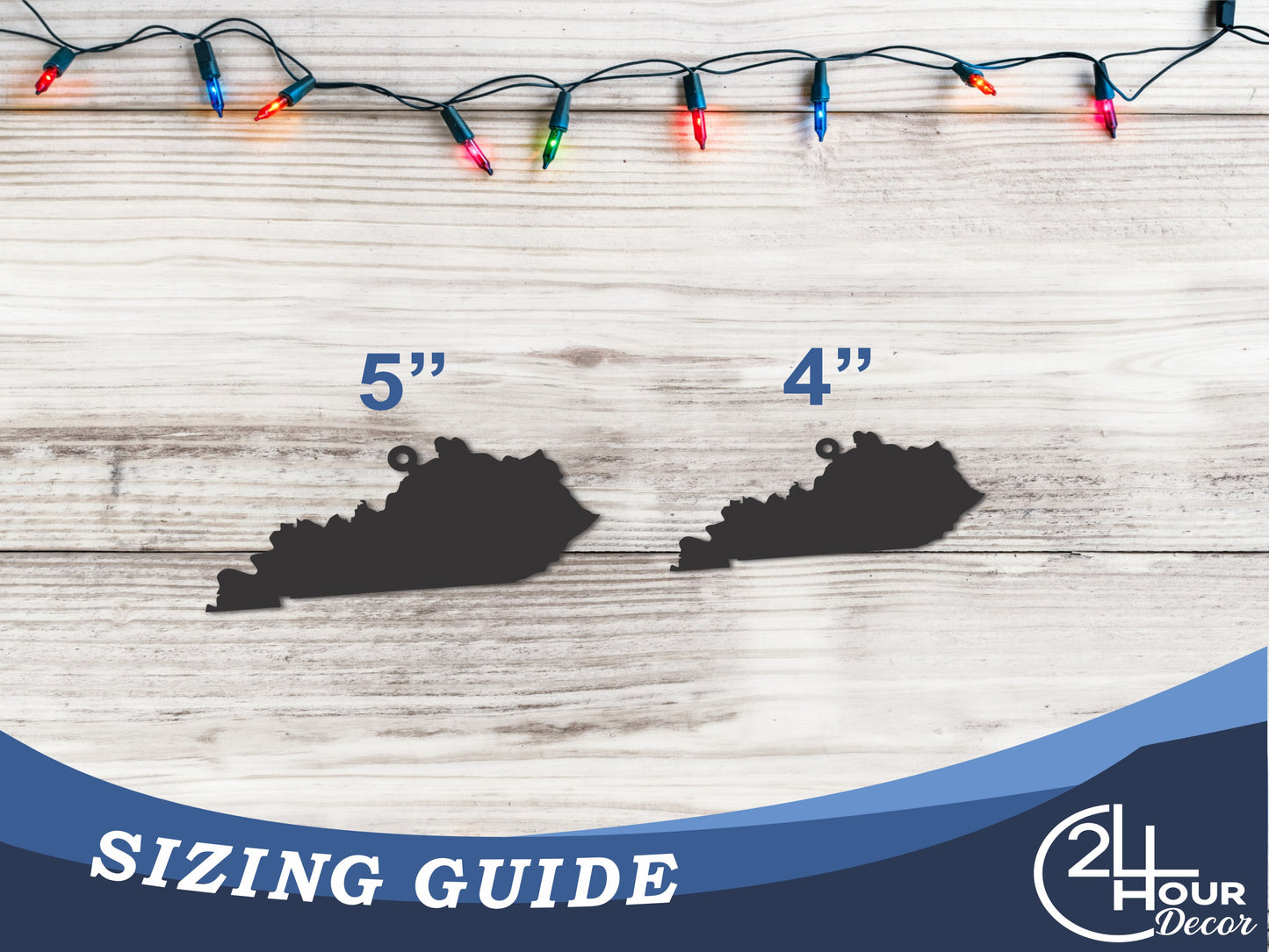 Custom Metal Kentucky State Ornament | 4" to 5" | State Ornaments | 20+ Color Options