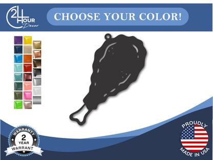 Custom Metal Fried Chicken Ornament | 4" to 5" | State Ornaments | 20+ Color Options