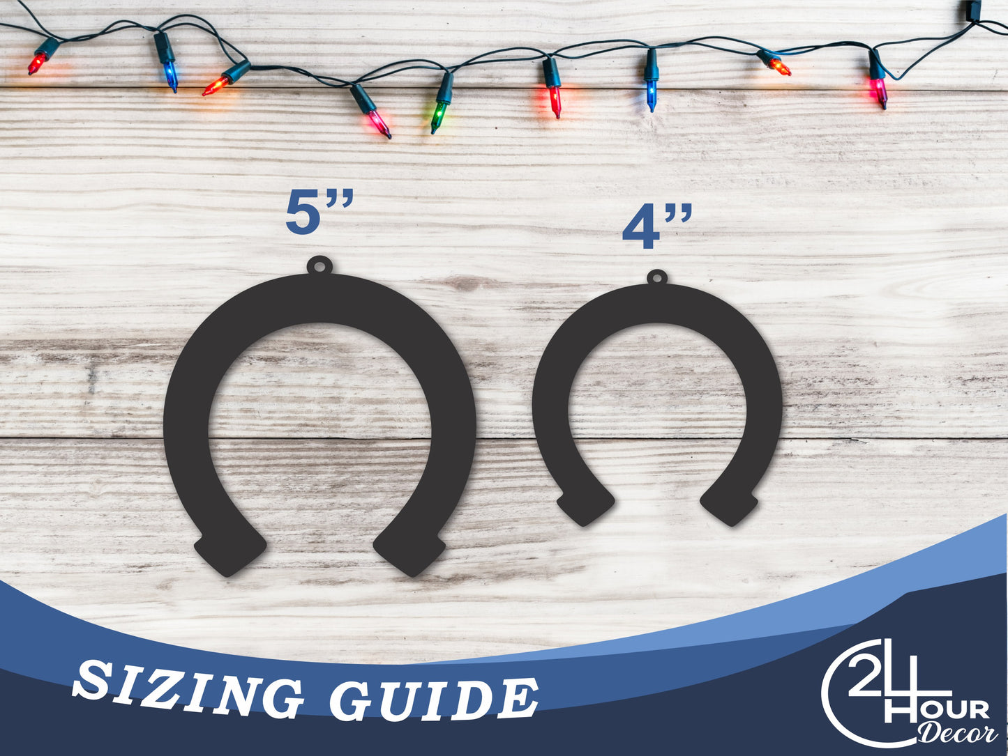 Custom Metal Horseshoe Ornament | 4" to 5" | State Ornaments | 20+ Color Options