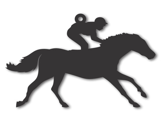 Custom Metal Horse and Jockey Ornament | 4" to 5" | State Ornaments | 20+ Color Options