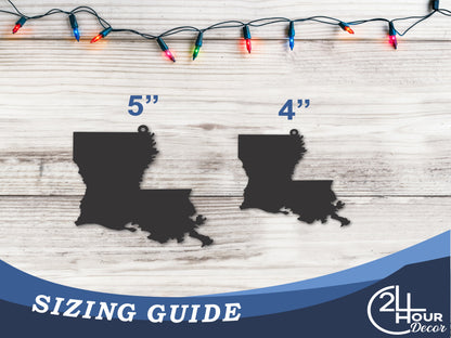 Custom Metal Louisiana State Ornament | 4" to 5" | State Ornaments | 20+ Color Options