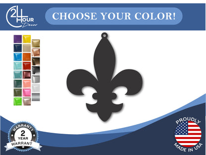 Custom Metal Fleur-de-lis Ornament | 4" to 5" | State Ornaments | 20+ Color Options