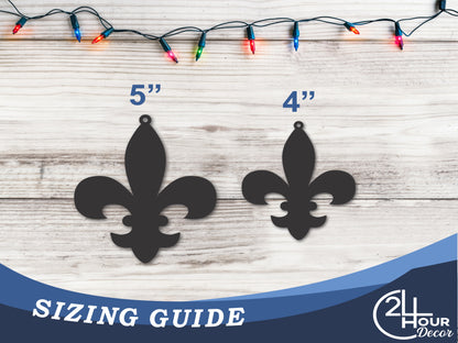 Custom Metal Fleur-de-lis Ornament | 4" to 5" | State Ornaments | 20+ Color Options