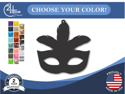 Custom Metal Mardi Gras Mask Ornament | 4" to 5" | State Ornaments | 20+ Color Options
