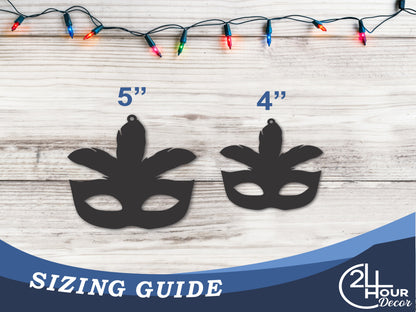 Custom Metal Mardi Gras Mask Ornament | 4" to 5" | State Ornaments | 20+ Color Options