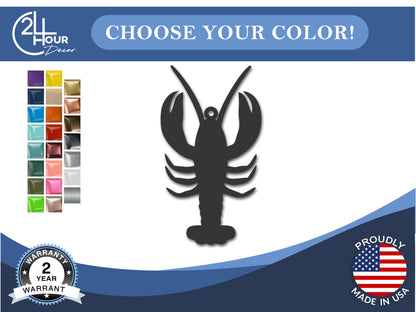 Custom Metal Crawfish Ornament | 4" to 5" | State Ornaments | 20+ Color Options