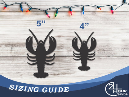 Custom Metal Crawfish Ornament | 4" to 5" | State Ornaments | 20+ Color Options