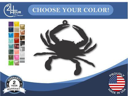 Custom Metal Maryland Crab Ornament | 4" to 5" | State Ornaments | 20+ Color Options