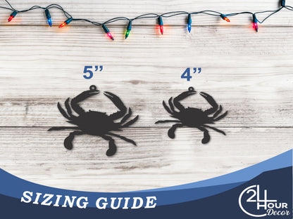 Custom Metal Maryland Crab Ornament | 4" to 5" | State Ornaments | 20+ Color Options