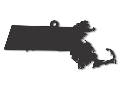 Custom Metal Massachusetts State Ornament | 4" to 5" | State Ornaments | 20+ Color Options