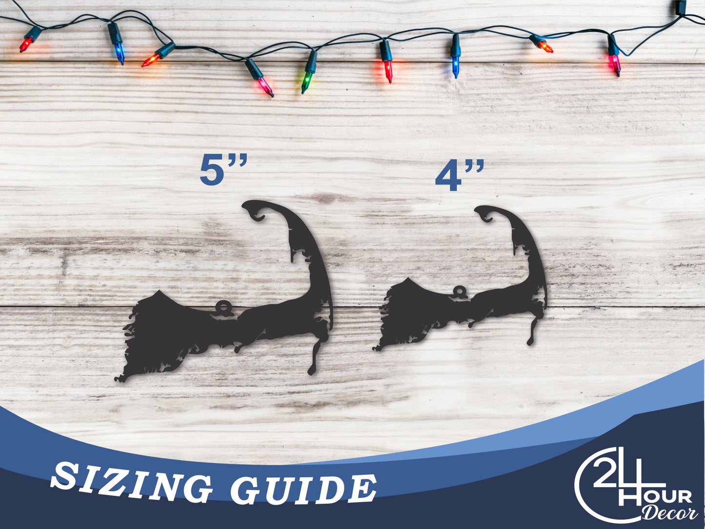 Custom Metal Cape Cod Ornament | 4" to 5" | State Ornaments | 20+ Color Options