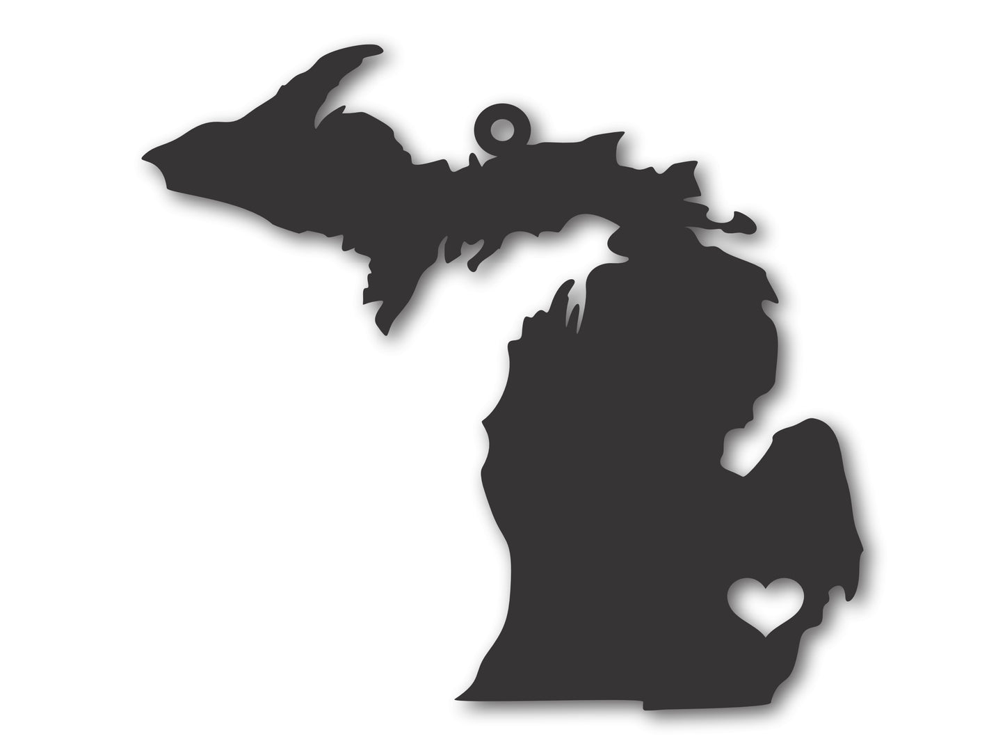 Custom Metal Detroit Michigan State Ornament | 4" to 5" | State Ornaments | 20+ Color Options