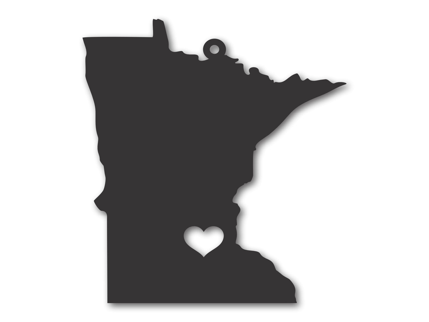 Custom Metal Minneapolis Minnesota State Ornament | 4" to 5" | State Ornaments | 20+ Color Options