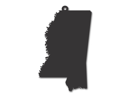 Custom Metal Mississippi State Ornament | 4" to 5" | State Ornaments | 20+ Color Options