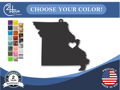 Custom Metal St Louis Missouri Ornament | 4" to 5" | State Ornaments | 20+ Color Options