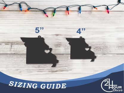 Custom Metal St Louis Missouri Ornament | 4" to 5" | State Ornaments | 20+ Color Options