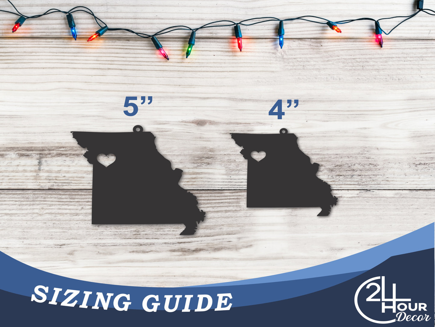 Custom Metal Kansas City Missouri Ornament | 4" to 5" | State Ornaments | 20+ Color Options