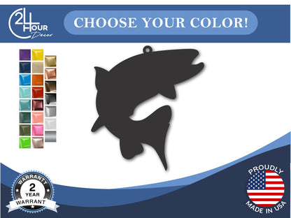 Custom Metal Trout Ornament | 4" to 5" | State Ornaments | 20+ Color Options
