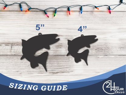 Custom Metal Trout Ornament | 4" to 5" | State Ornaments | 20+ Color Options