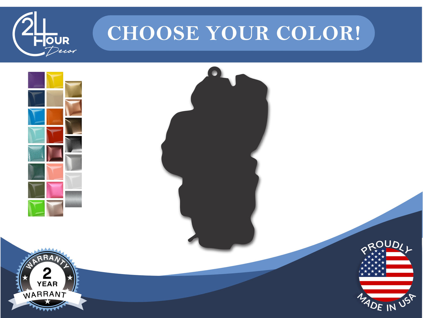 Custom Metal Lake Tahoe Ornament | 4" to 5" | State Ornaments | 20+ Color Options