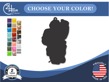 Custom Metal Lake Tahoe Ornament | 4" to 5" | State Ornaments | 20+ Color Options