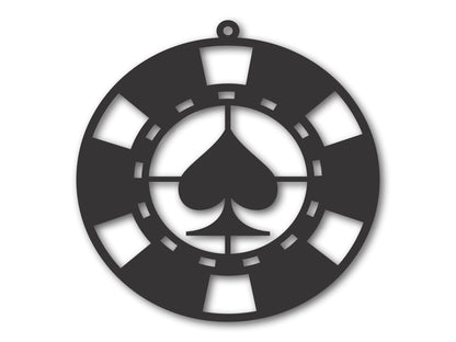 Custom Metal Poker Chip Ornament | 4" to 5" | State Ornaments | 20+ Color Options