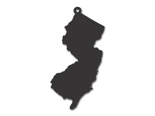 Custom Metal New Jersey State Ornament | 4" to 5" | State Ornaments | 20+ Color Options