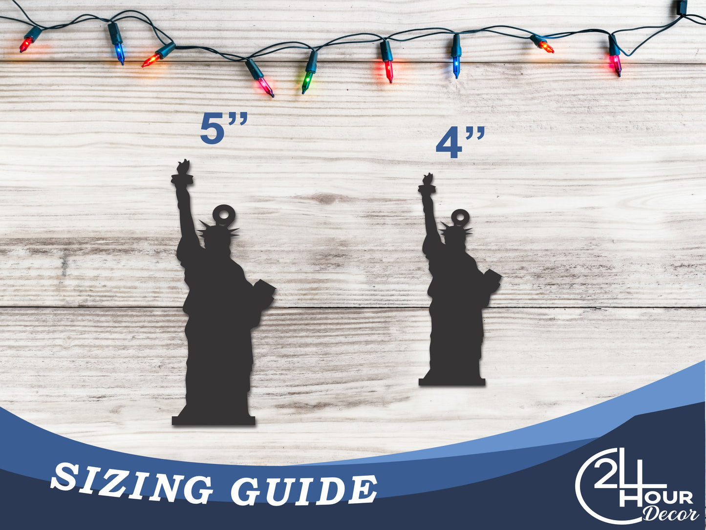Custom Metal Statue of Liberty New York State Ornament | 4" to 5" | State Ornaments | 20+ Color Options