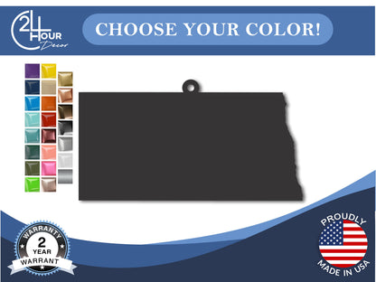 Custom Metal North Dakota State Ornament | 4" to 5" | State Ornaments | 20+ Color Options