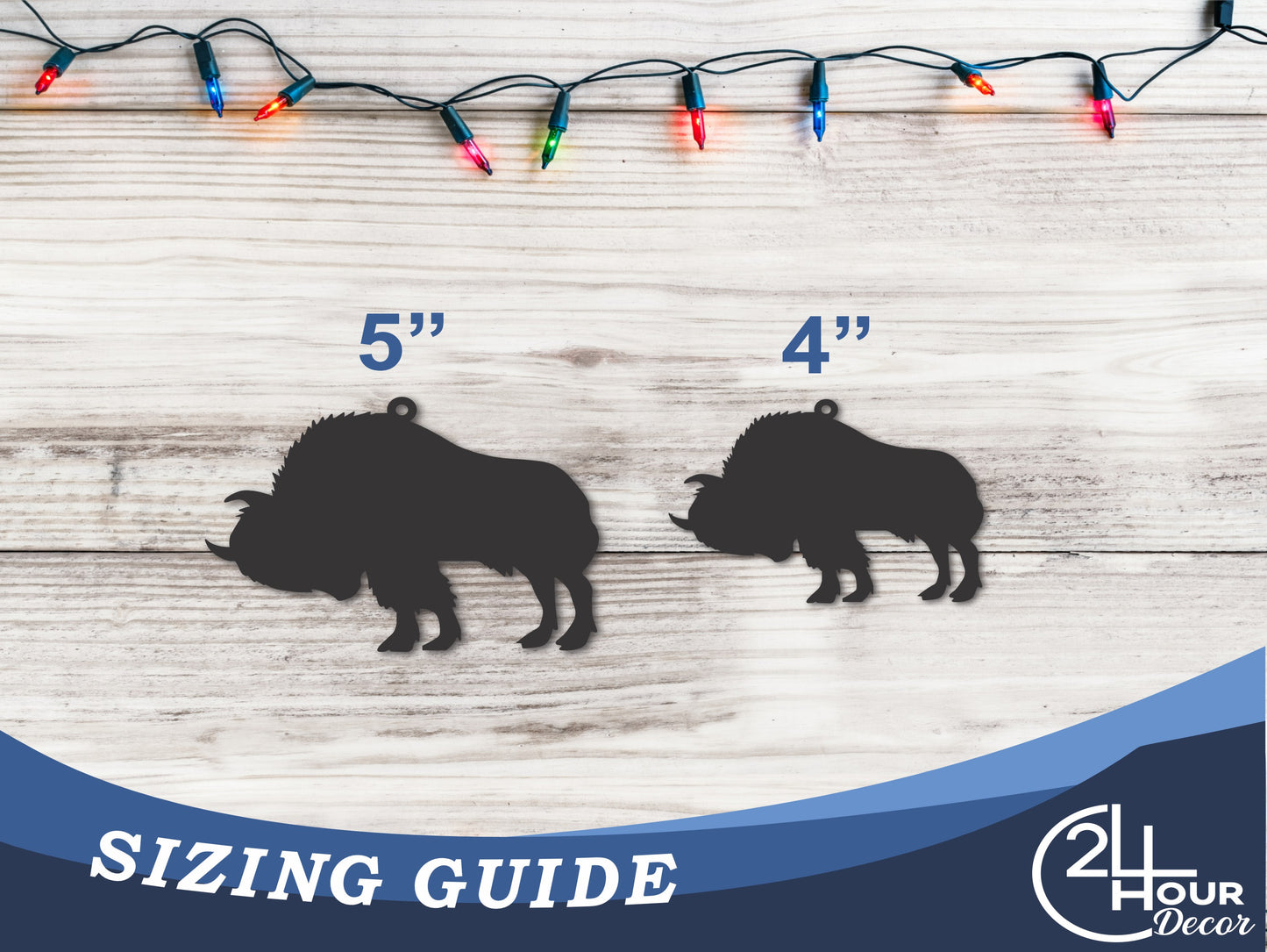 Custom Metal Buffalo Ornament | 4" to 5" | State Ornaments | 20+ Color Options