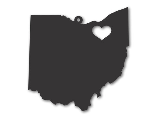 Custom Metal Clevland Ohio State Ornament | 4" to 5" | State Ornaments | 20+ Color Options