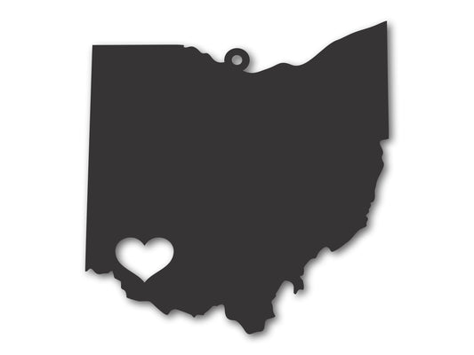 Custom Metal Cincinnati Ohio State Ornament | 4" to 5" | State Ornaments | 20+ Color Options