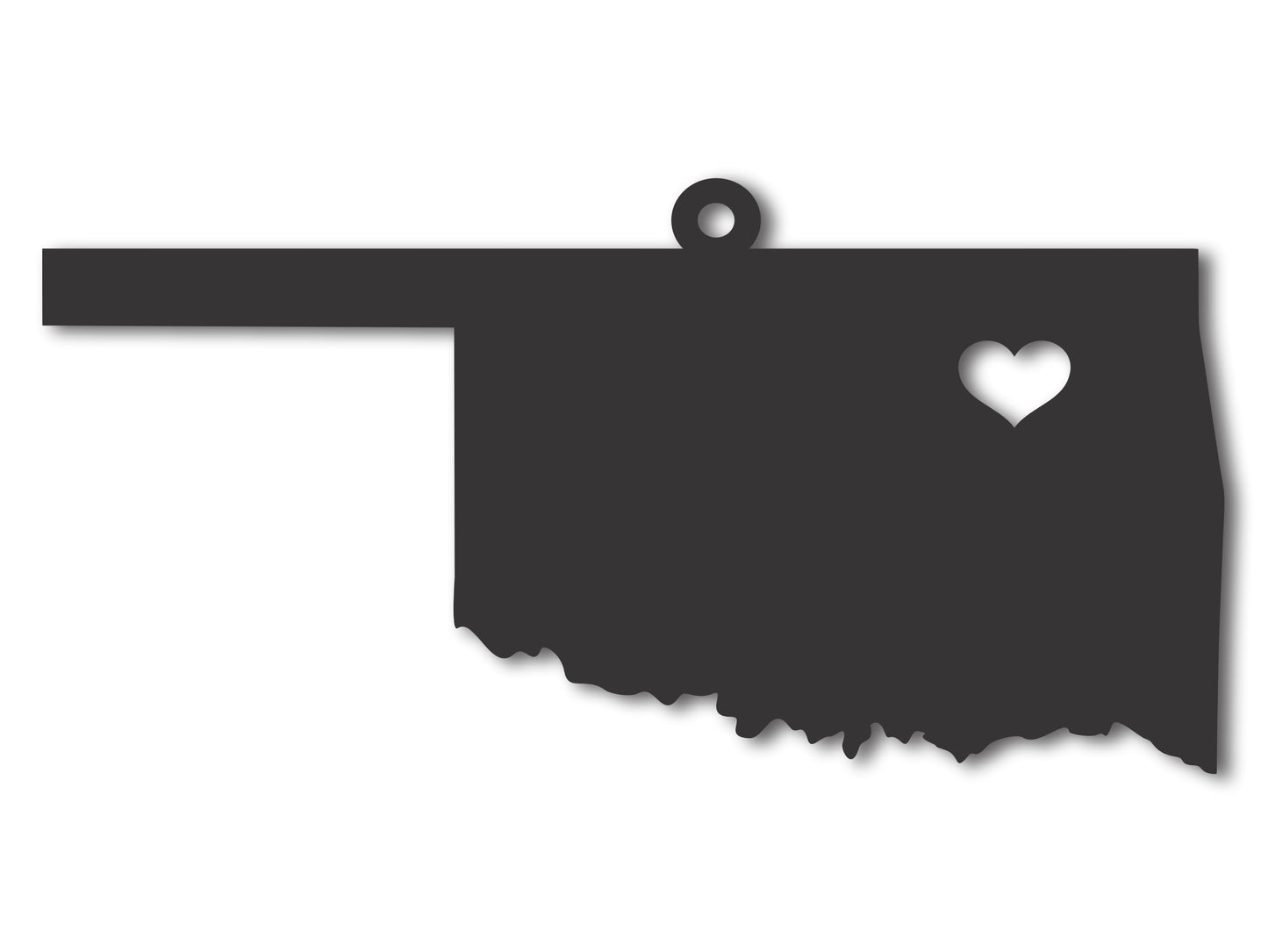 Custom Metal Tulsa Oklahoma State Ornament | 4" to 5" | State Ornaments | 20+ Color Options