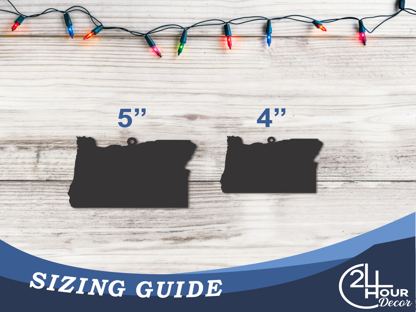 Custom Metal Oregon State Ornament | 4" to 5" | State Ornaments | 20+ Color Options