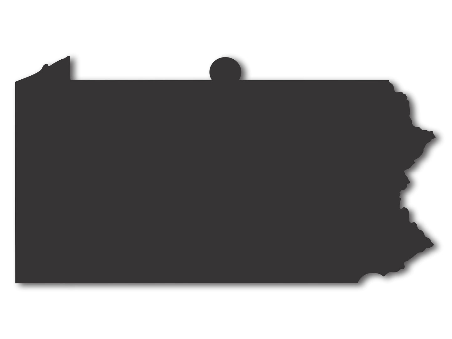 Custom Metal Pennsylvania State Ornament | 4" to 5" | State Ornaments | 20+ Color Options