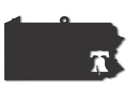 Custom Metal Philadephia Pennsylvania State Ornament | 4" to 5" | State Ornaments | 20+ Color Options