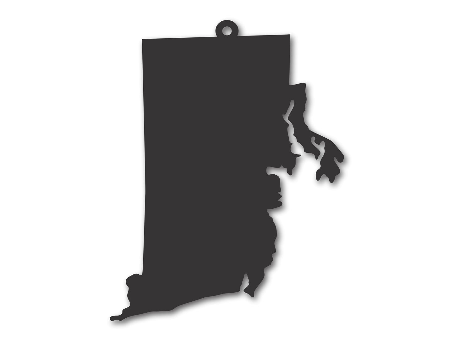 Custom Metal Rhode Island State Ornament | 4" to 5" | State Ornaments | 20+ Color Options